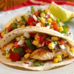 Fiery Fish Tacos with Crunchy Corn Salsa