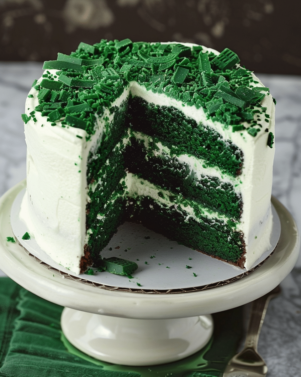 Green Velvet Cheesecake Cake