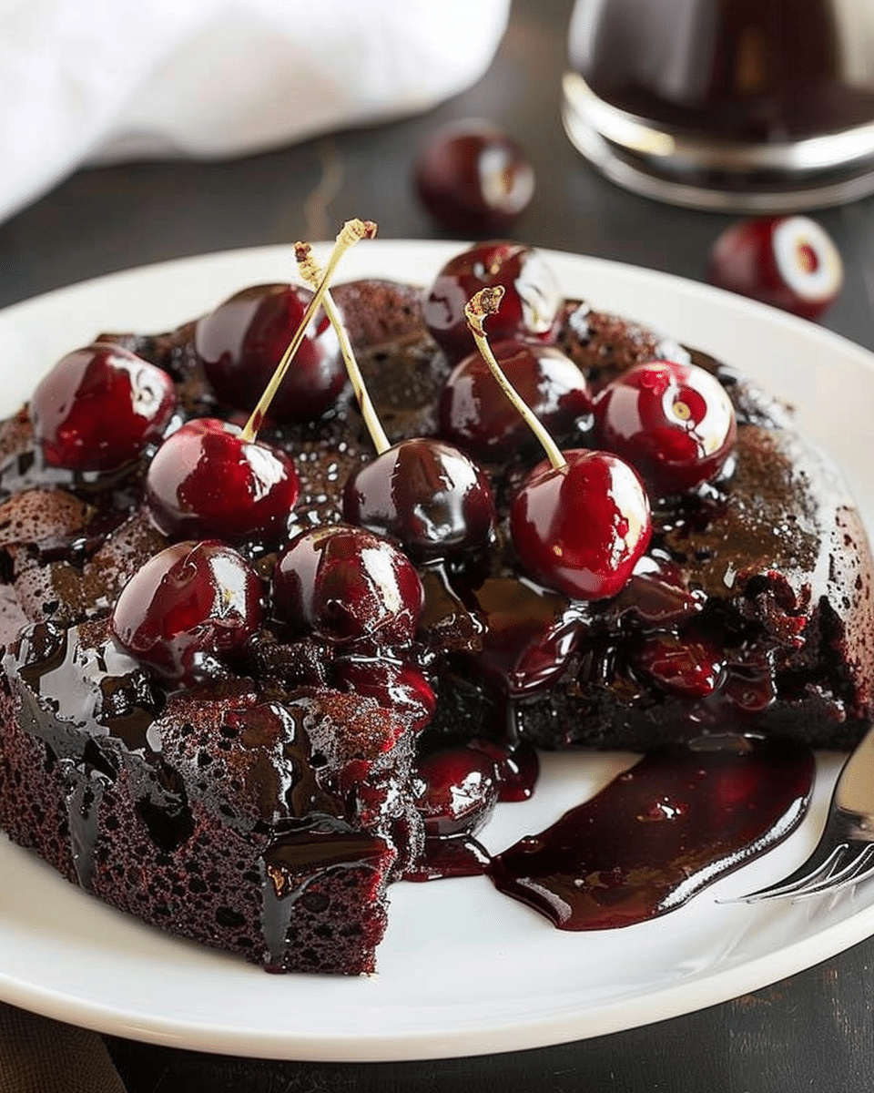 Chocolate Cherry Upside Down Cake
