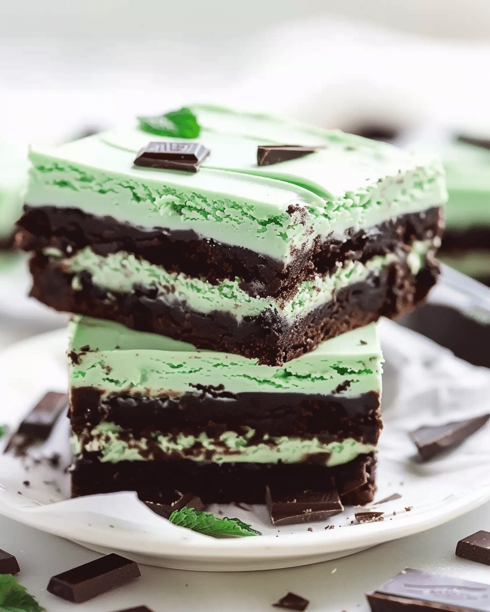 Fudgy Flourless Mint-Chocolate Brownies