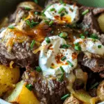 Crockpot Loaded Steak and Potato Bake