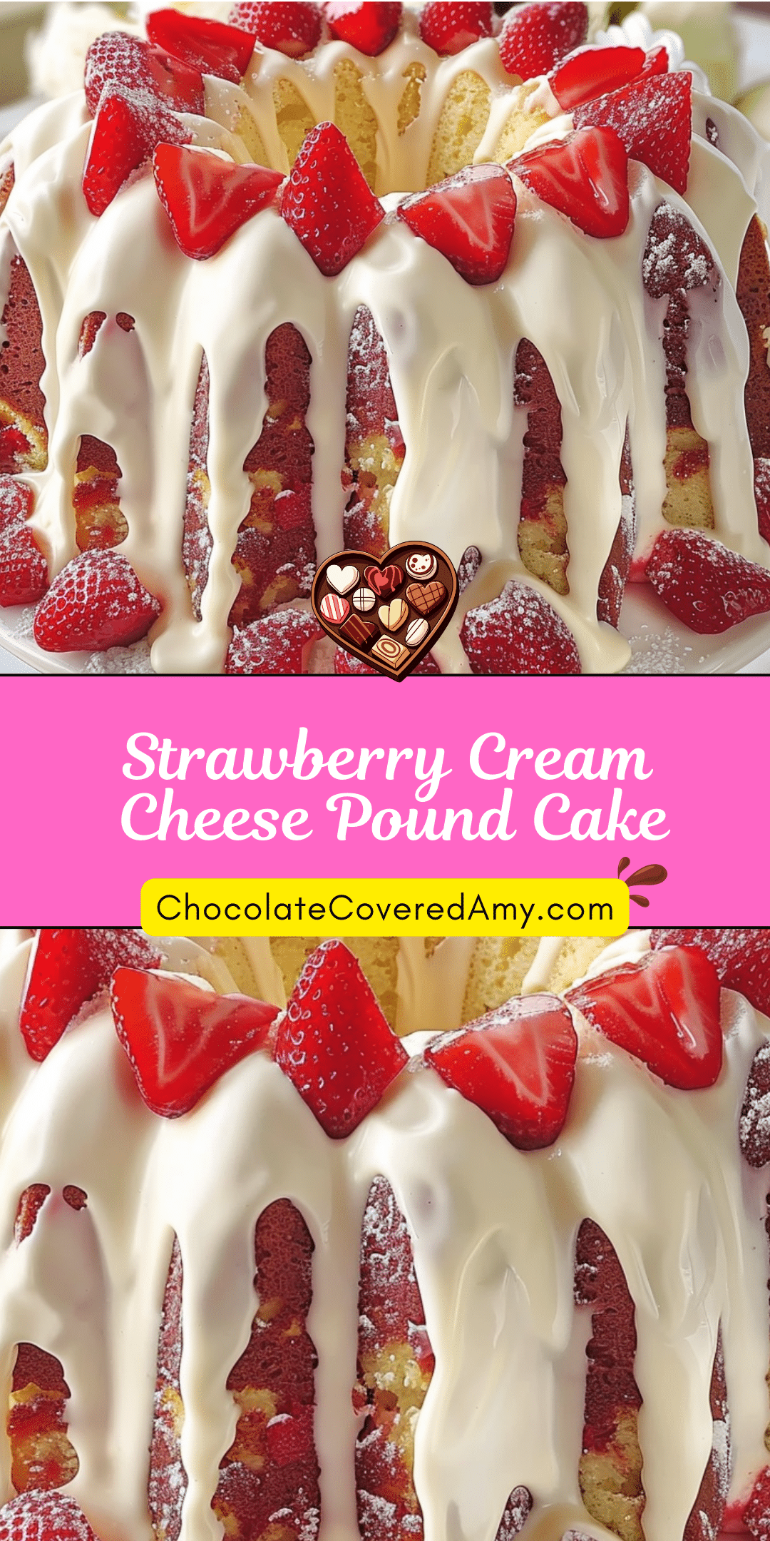 Homemade Strawberry Cream Cheese Pound Cake Recipe | ChocolateCoveredAmy