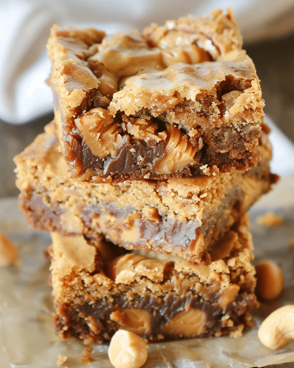 Chewy Peanut Butter Brownies