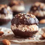 Chocolate Dipped Almond Joy Macaroons
