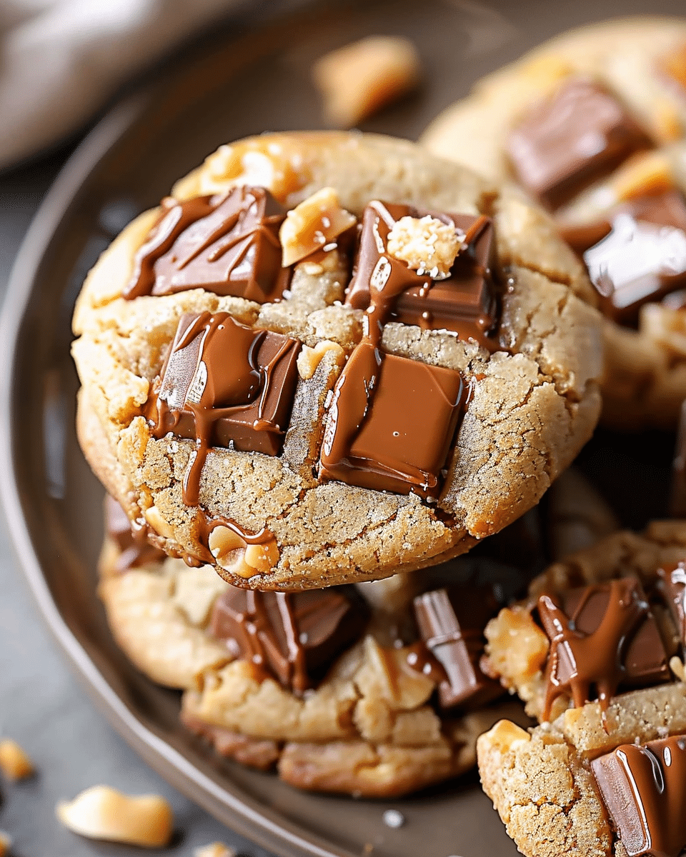 Crumbl Snickers Peanut Butter Cookies