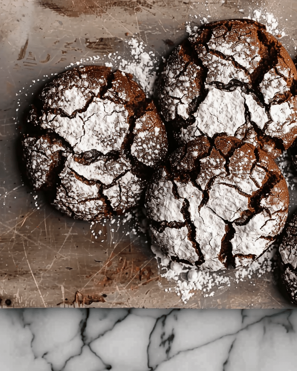 Double Chocolate Crinkle Cookies