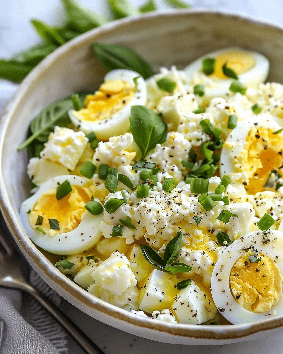 Egg Salad with Cottage Cheese and Herbs