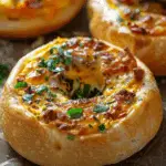 Golden Sunrise Quiche-Stuffed Bagels