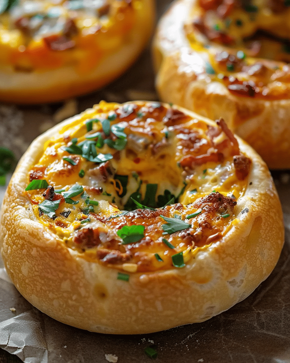 Golden Sunrise Quiche-Stuffed Bagels