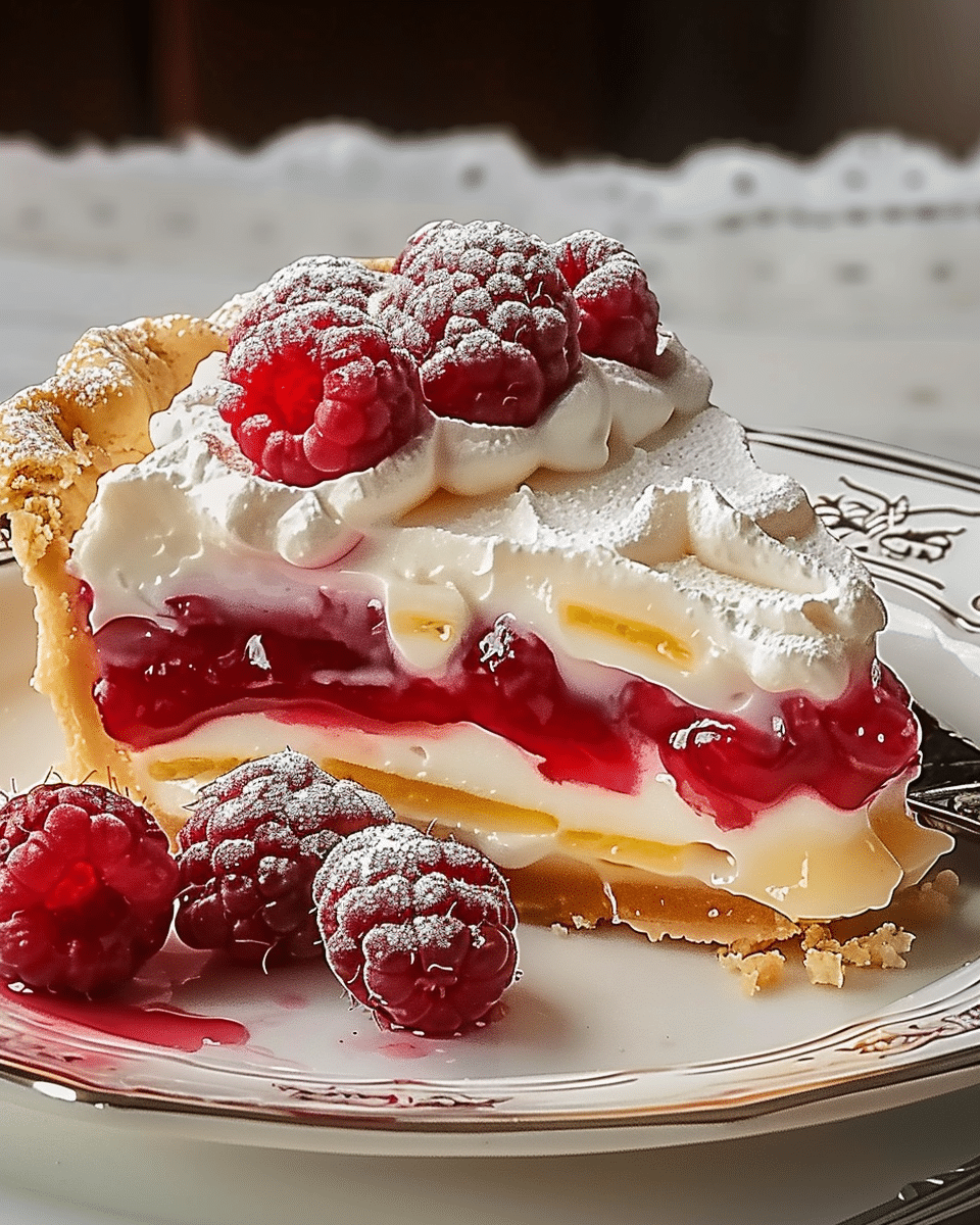 Lemon Raspberry Layered Pie
