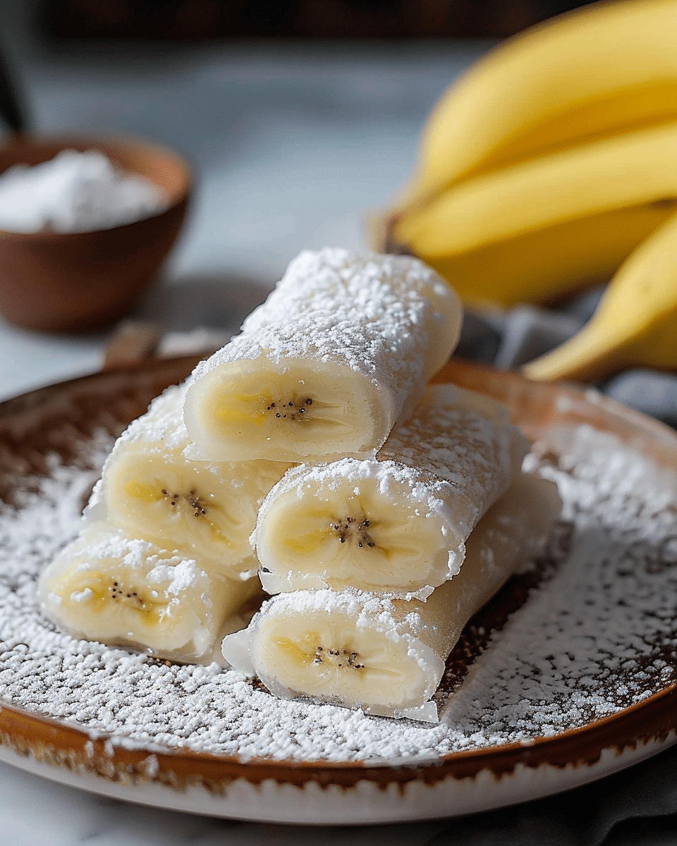 Sweet Mochi Rolls with Banana Filling