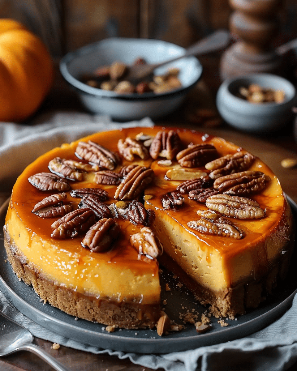 Turtle Pumpkin Cheesecake