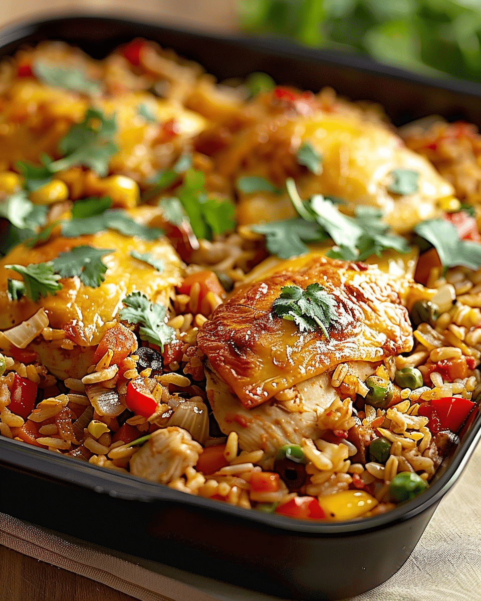 Zesty Fiesta Chicken & Rice Bake Recipe