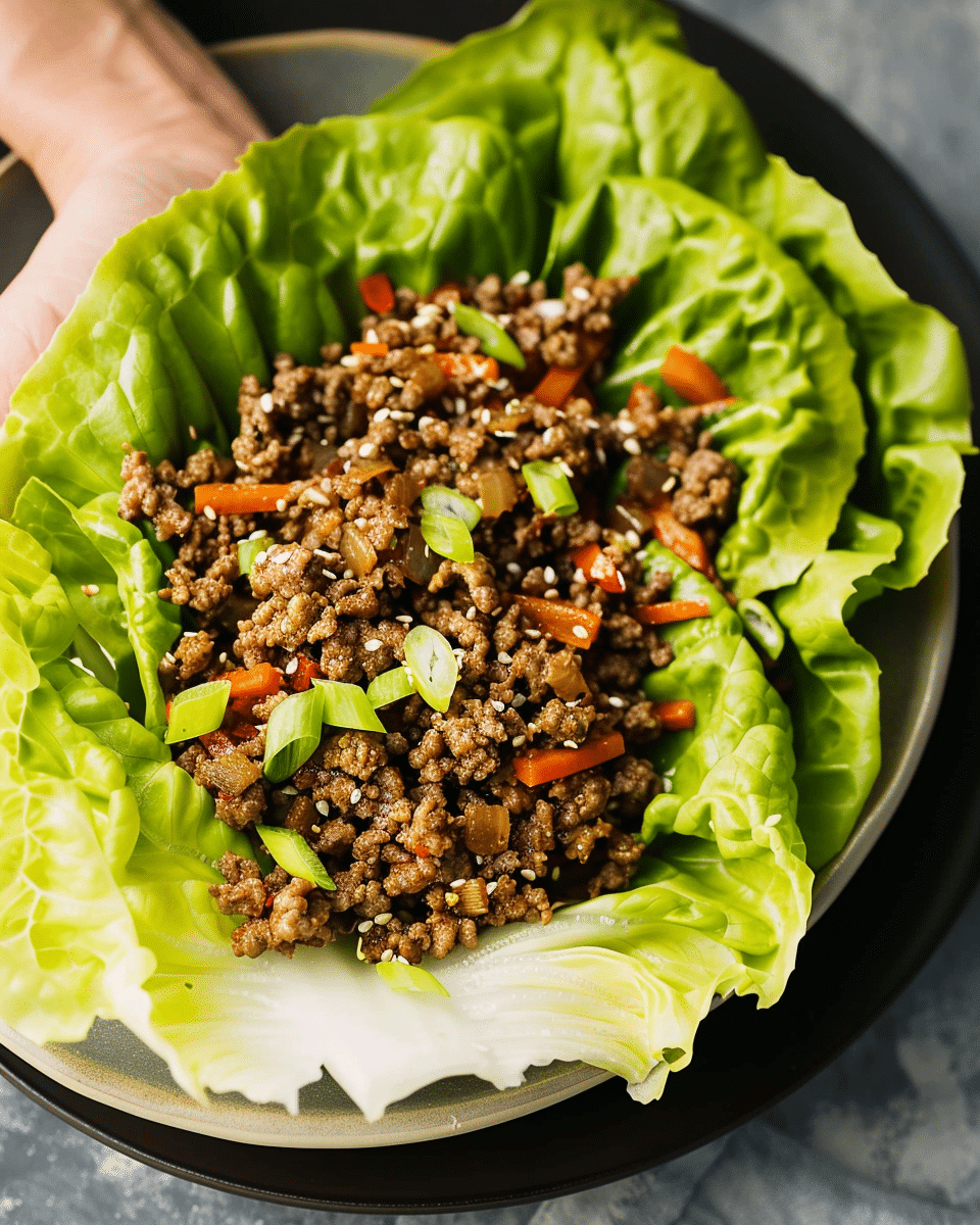 Asian Style Ground Beef Lettuce Wraps
