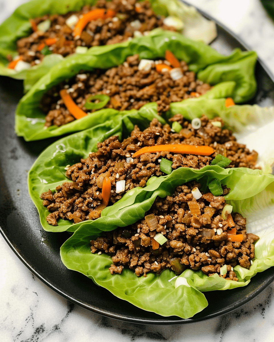 Asian Style Ground Beef Lettuce Wraps