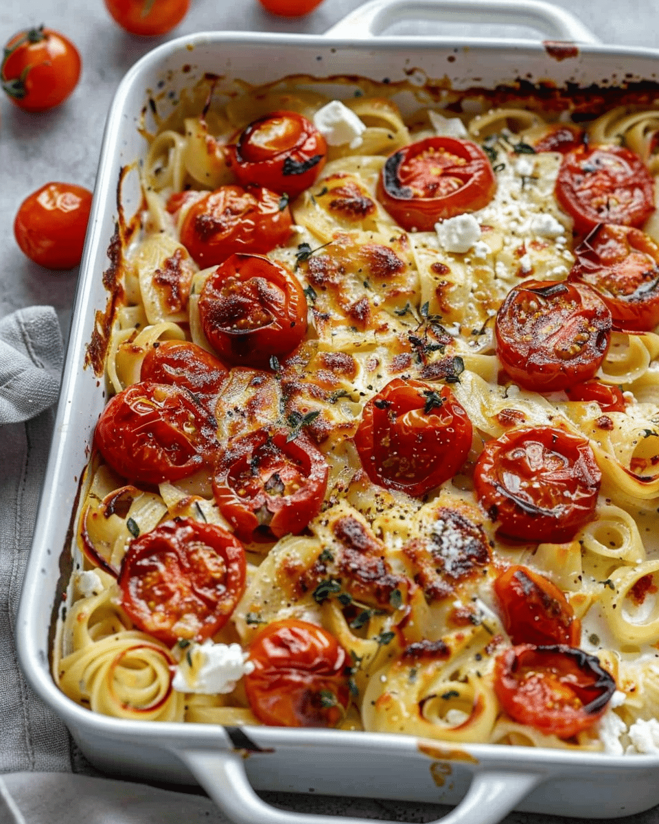 Baked Feta Pasta with Roasted Tomatoes