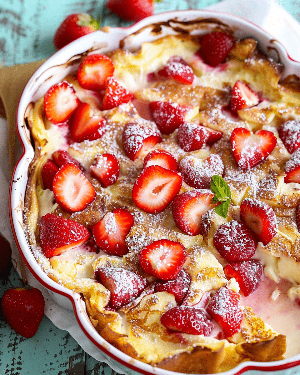 Baked Strawberries and Cream French Toast