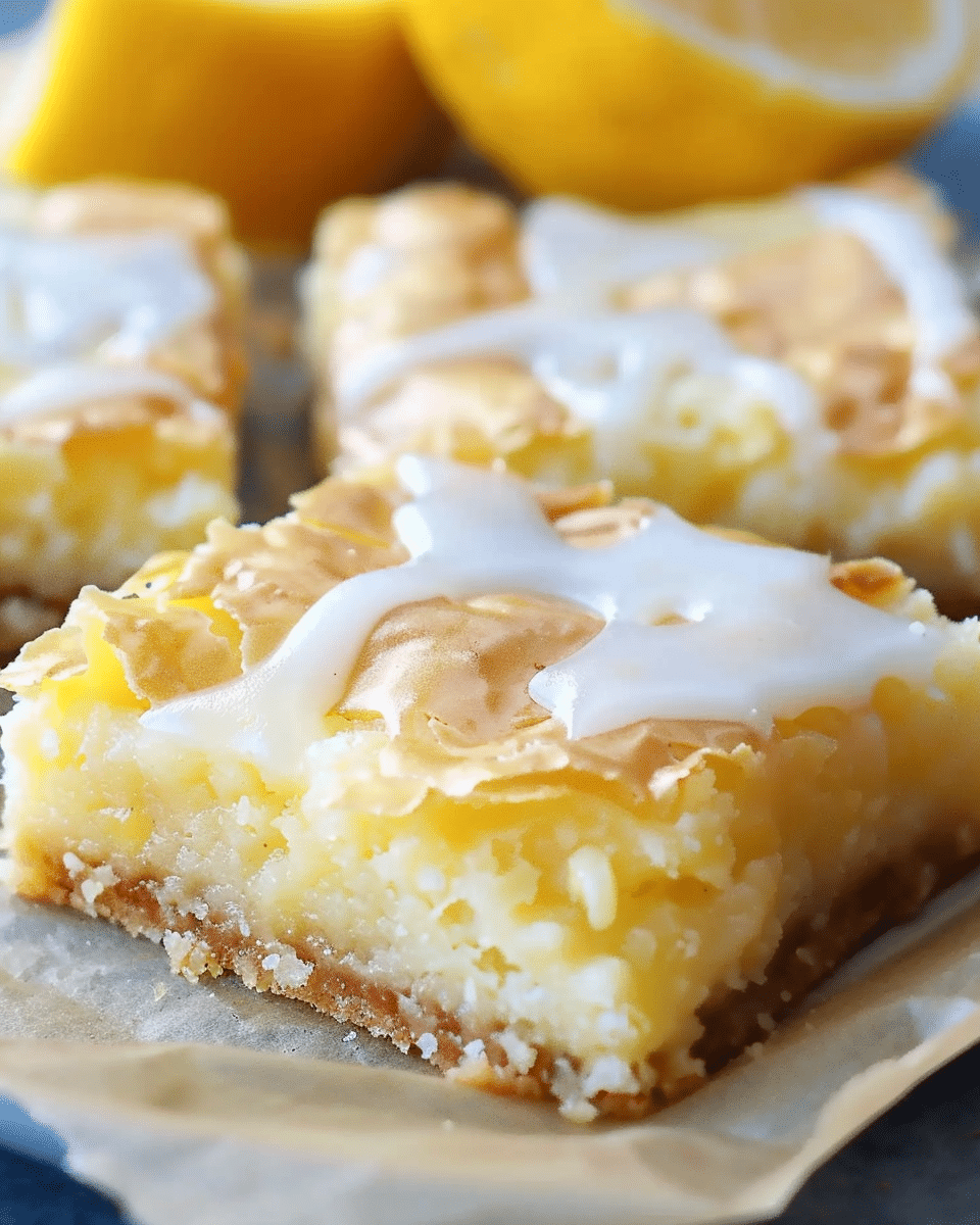 Best Lemon Brownies Recipe (With Lemony Glaze)