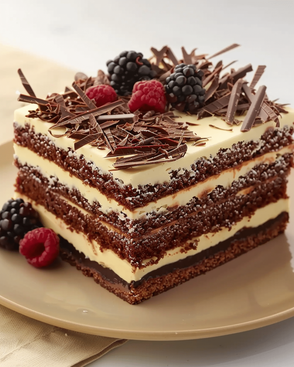 Chocolate Custard Layered Cake