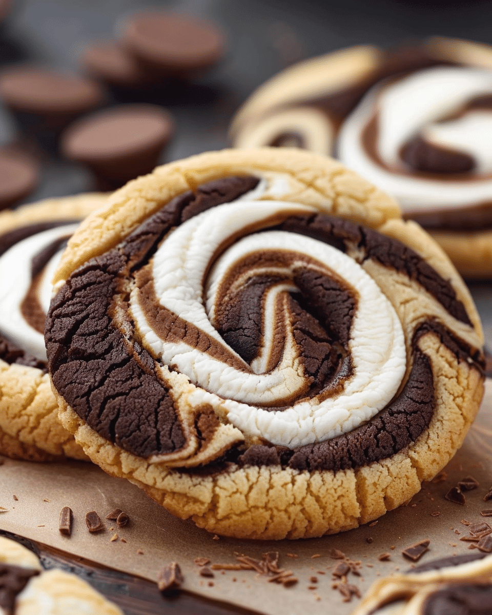 Chocolate Marshmallow Swirl Cookies