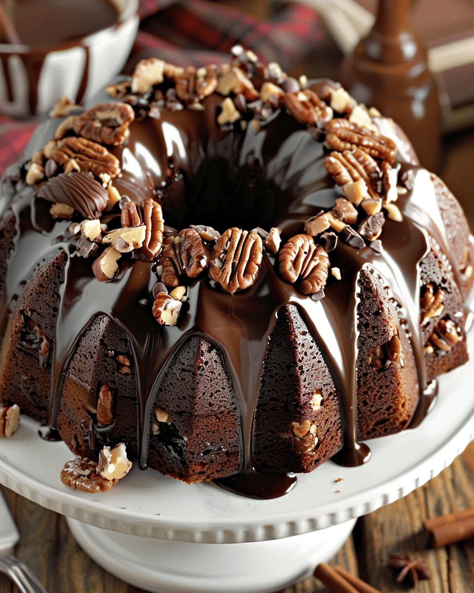 Chocolate Turtle Bundt Cake