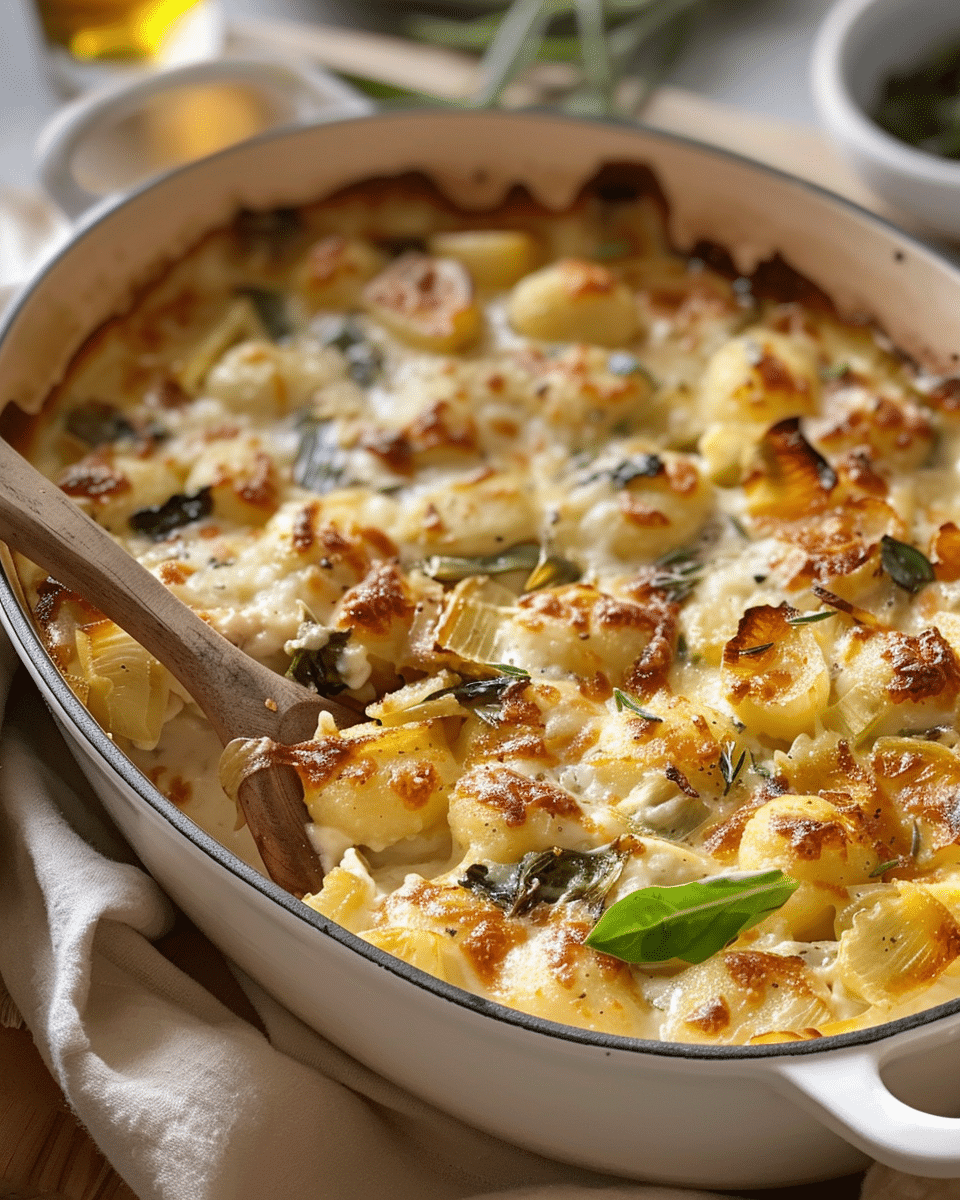 Creamy Leek and Gnocchi Bake