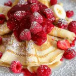 Crepes with Strawberry and Raspberry Sauce