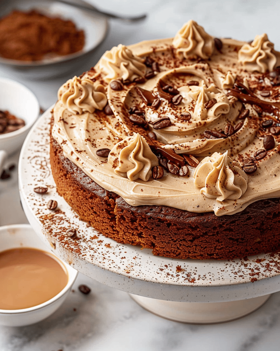 Easy Coffee Cake with Cappuccino Frosting (Gluten Free)