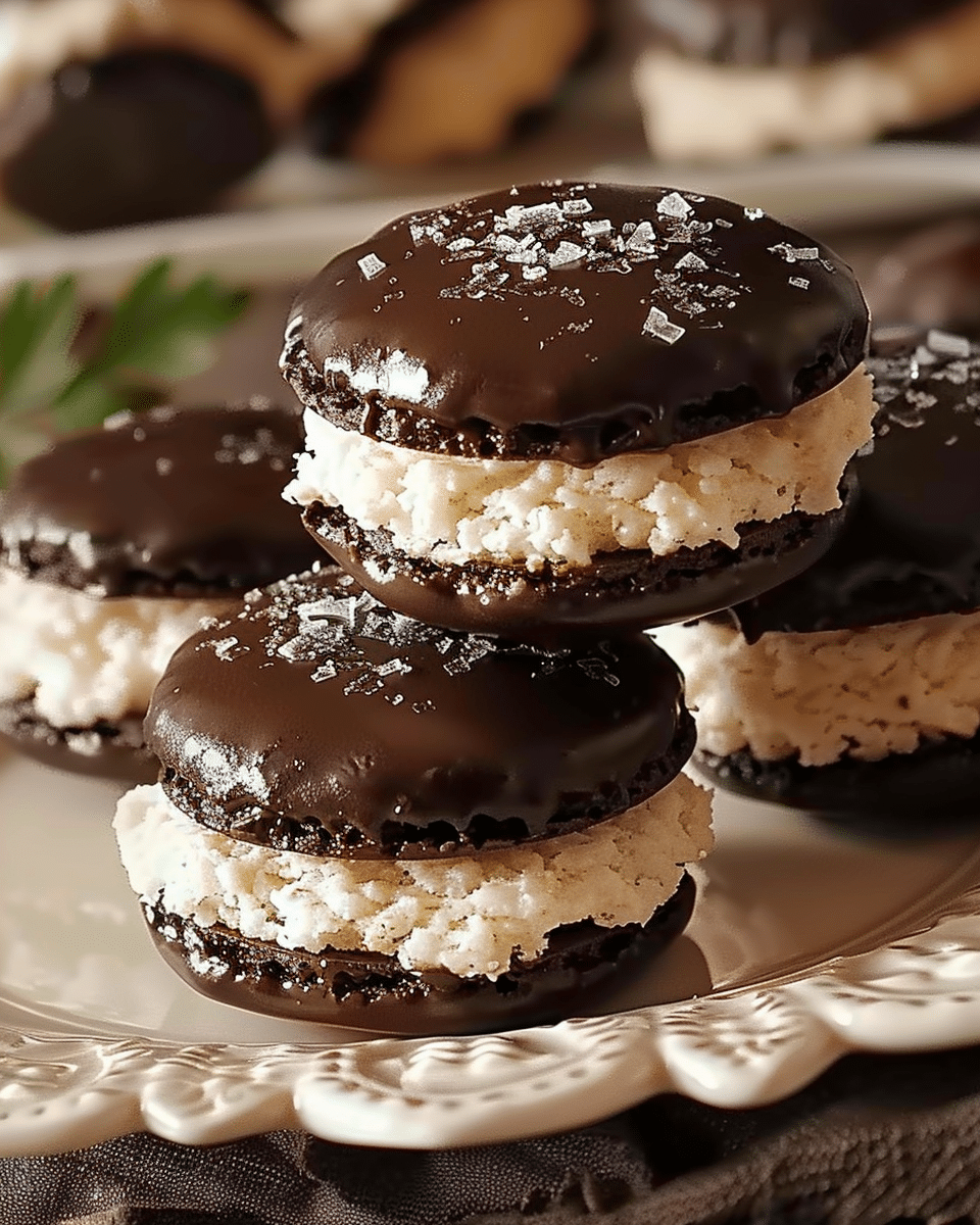 Elsa’s Chocolate Dipped Macaroons