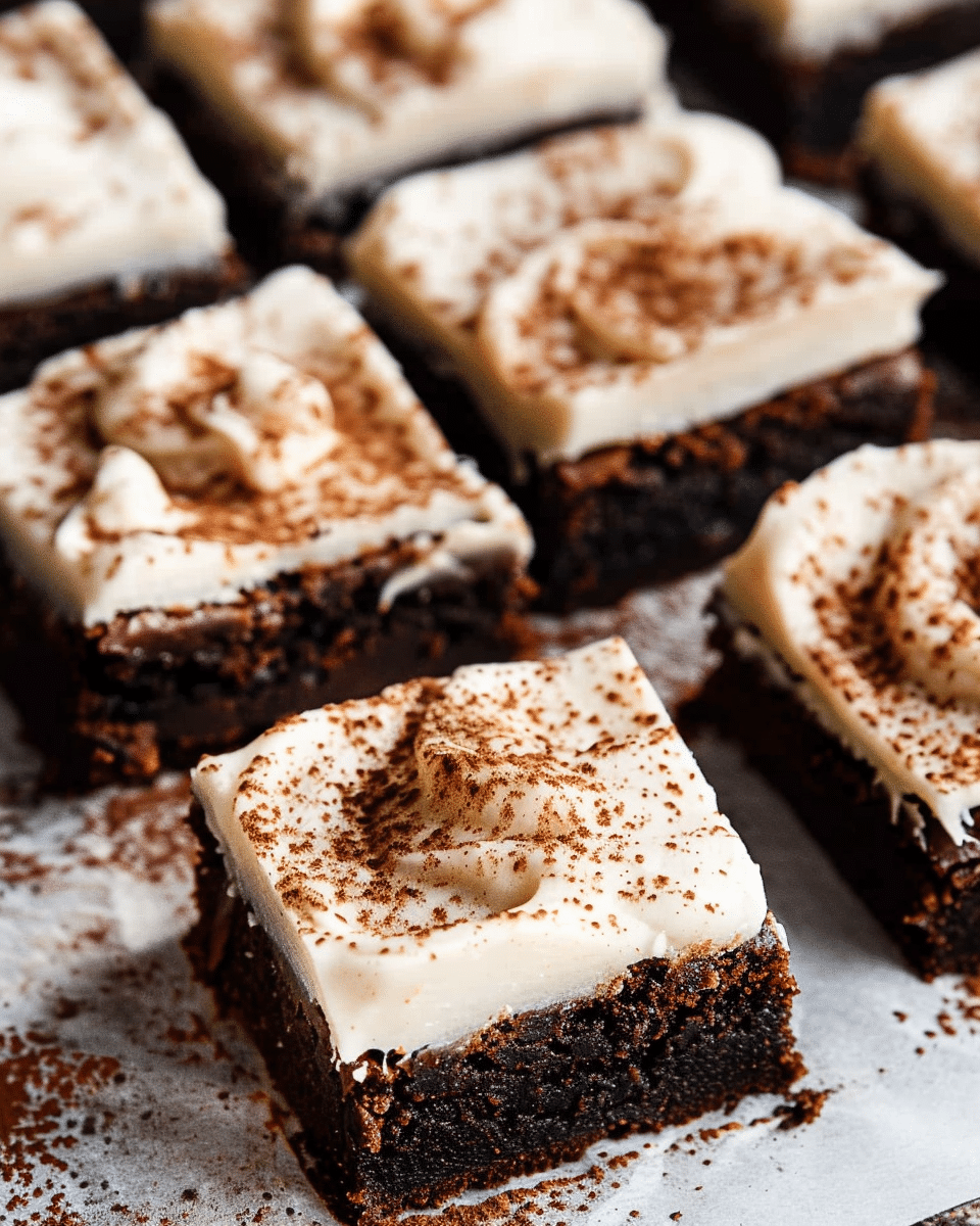 Gingerbread Brownies with Eggnog Cream Cheese Frosting