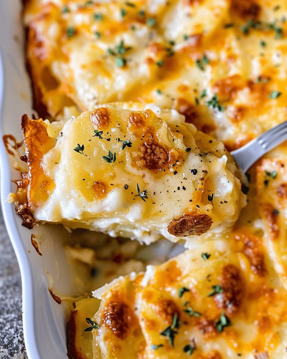 Homemade Scalloped Potatoes with Cheese