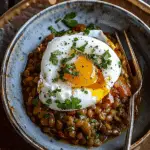 Mediterranean Braised Lentils With Poached Egg