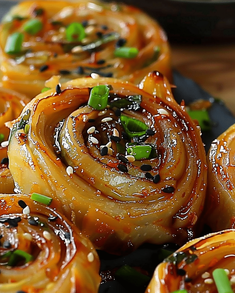 Melty Gochujang Onion Pinwheels