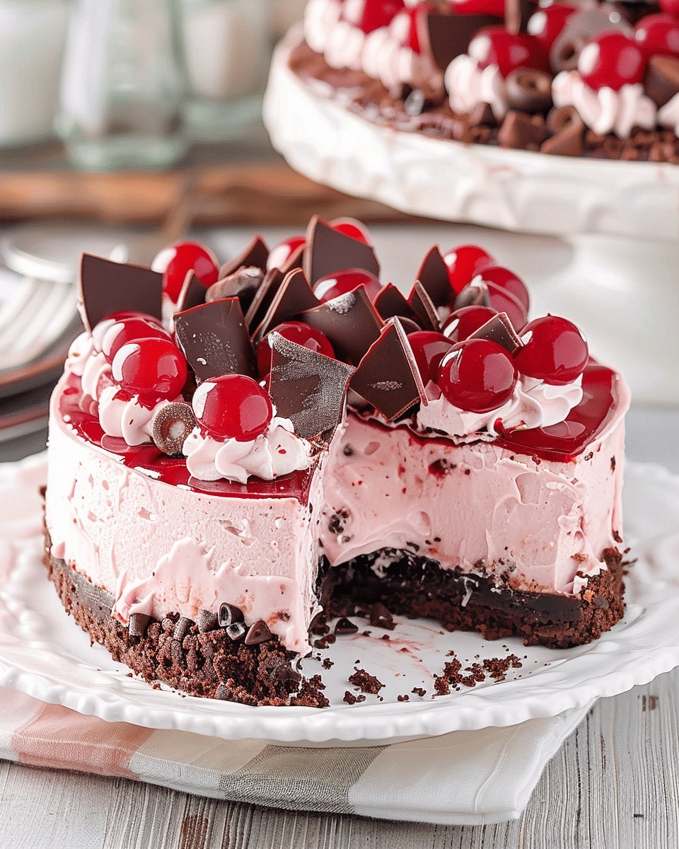 No Bake Black Forest Cheesecake