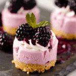 No Bake Mini Blackberry Cheesecakes
