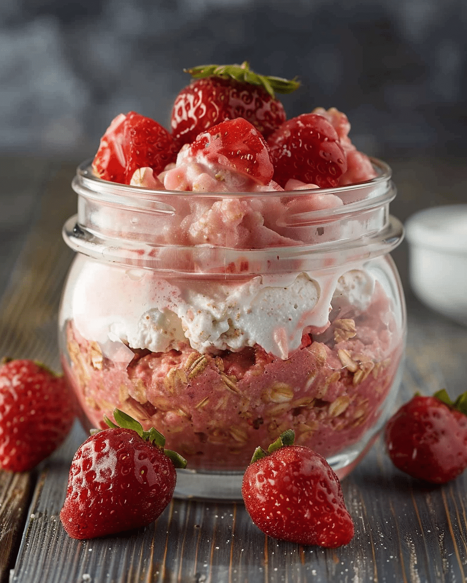 Nutritious Strawberry Cheesecake Overnight Oats Recipe
