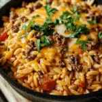 One-Pot Cheeseburger Orzo Skillet: A Quick and Delicious Meal