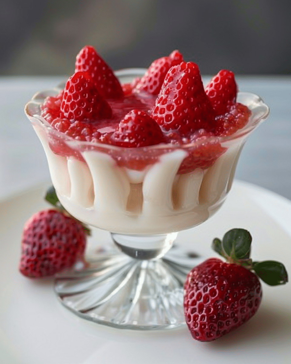 Panna Cotta with Strawberry Sauce