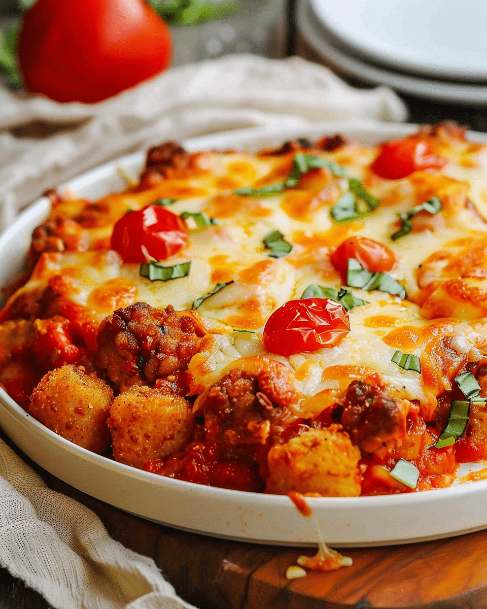 Pizza Tater Tot Casserole