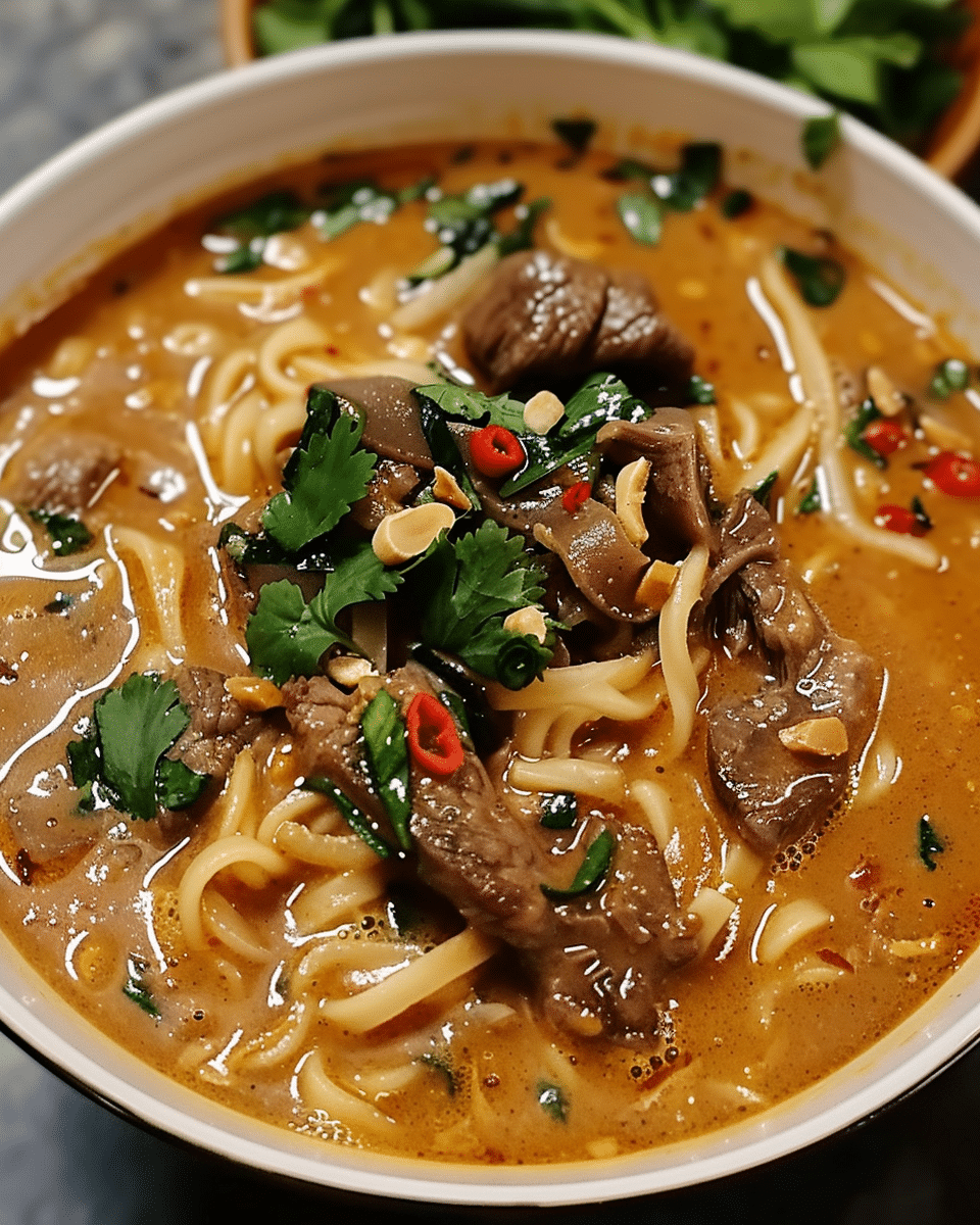 Satay Beef Noodle Soup Recipe