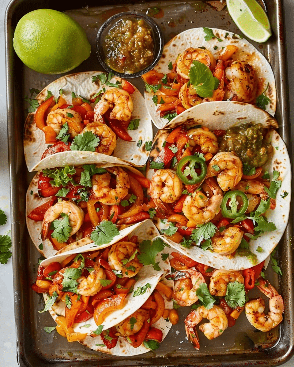 Sheet Pan Shrimp Fajitas