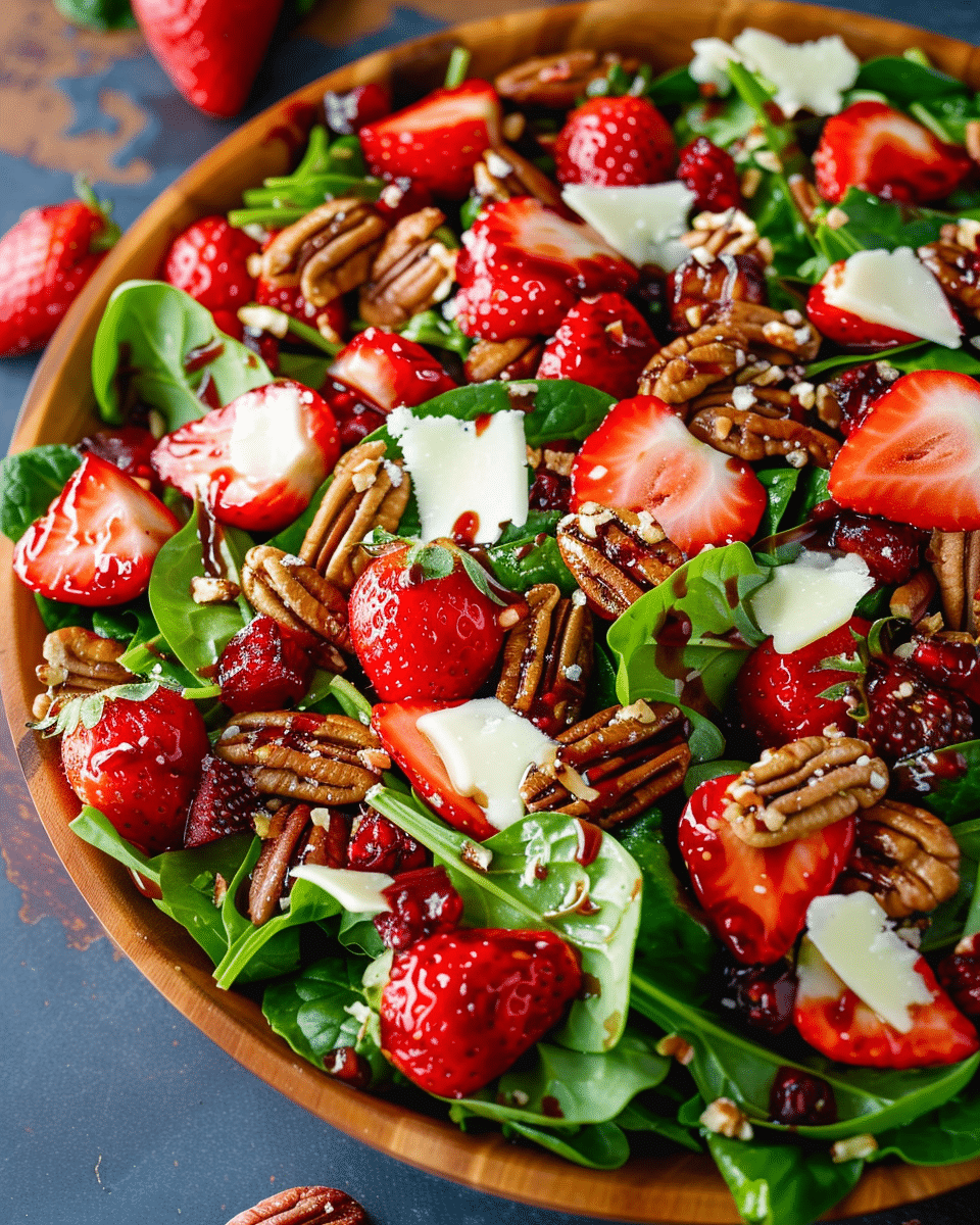 Spinach Strawberry Salad with Pecans