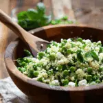 Spring Pea Feta Couscous Salad with Basil Vinaigrette