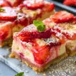 Strawberry and Rhubarb Cheesecake Bars