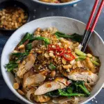 Thai Rad Na Gai (Charred Rice Noodles with Chicken and Gravy)