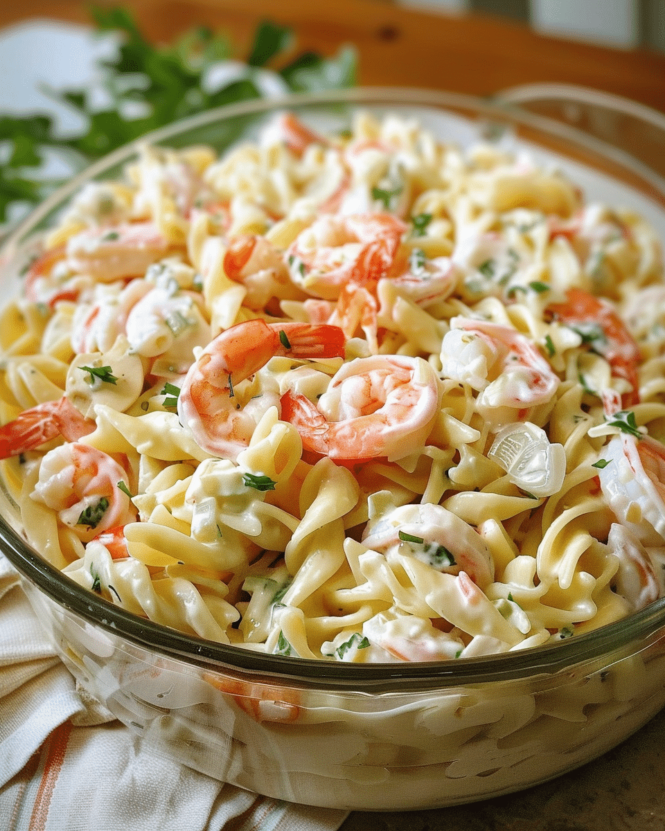 The BEST Seafood Pasta Salad