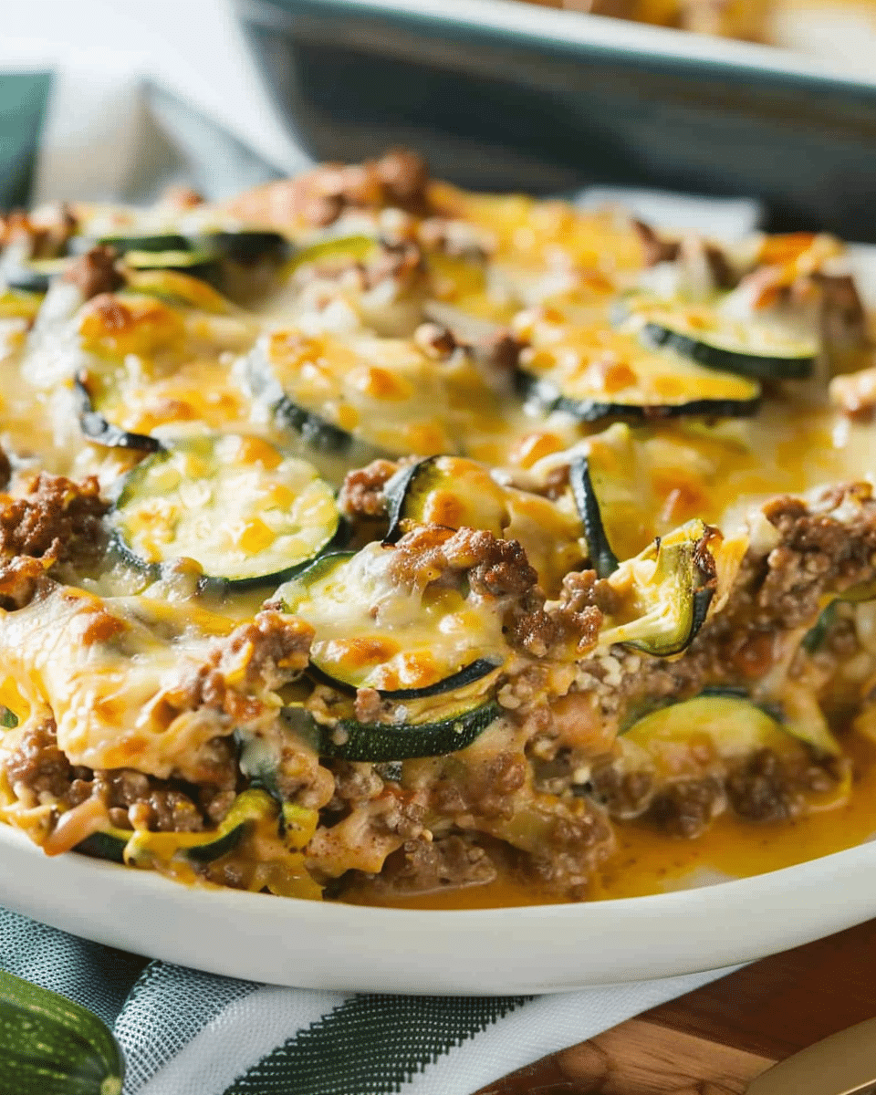 Zucchini Casserole with Ground Beef