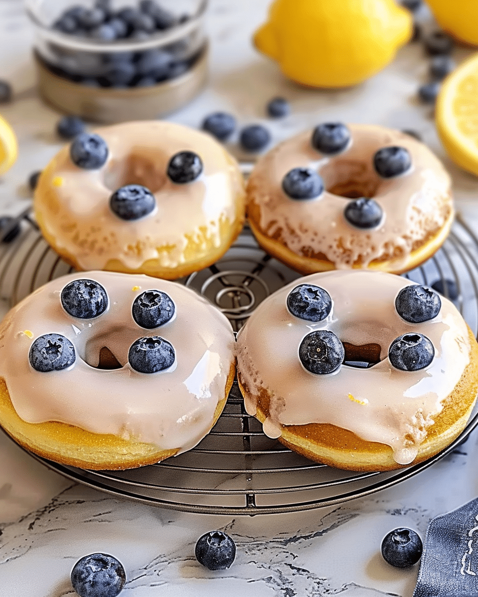 Baked Lemon Blueberry Donuts