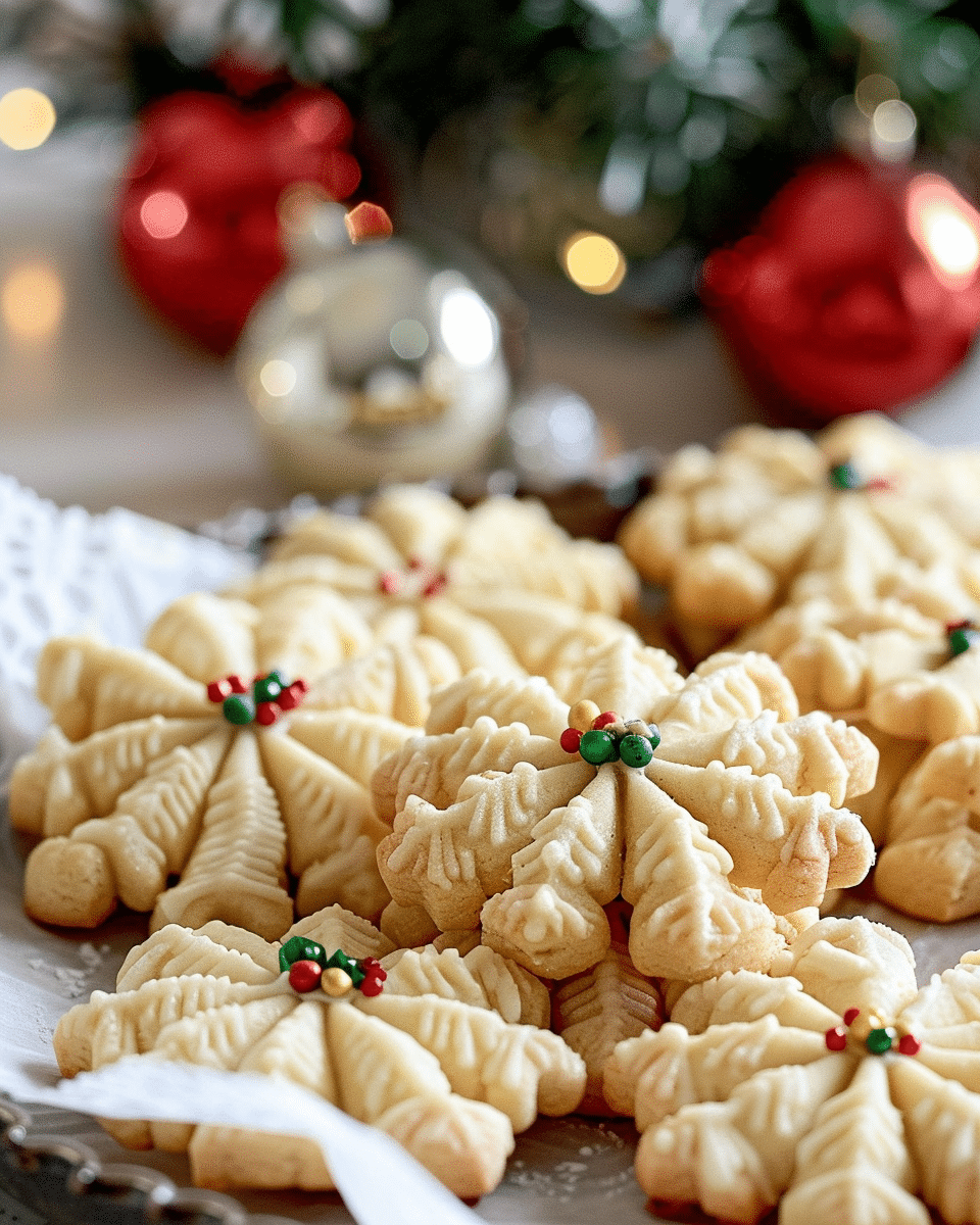 Buttery Christmas Spritz Cookies