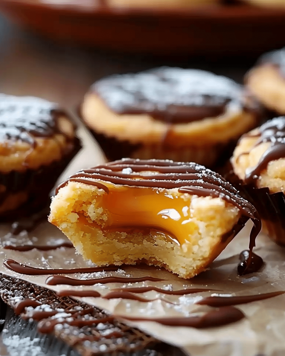 Caramel-Drizzled Shortbread Cookie Cups